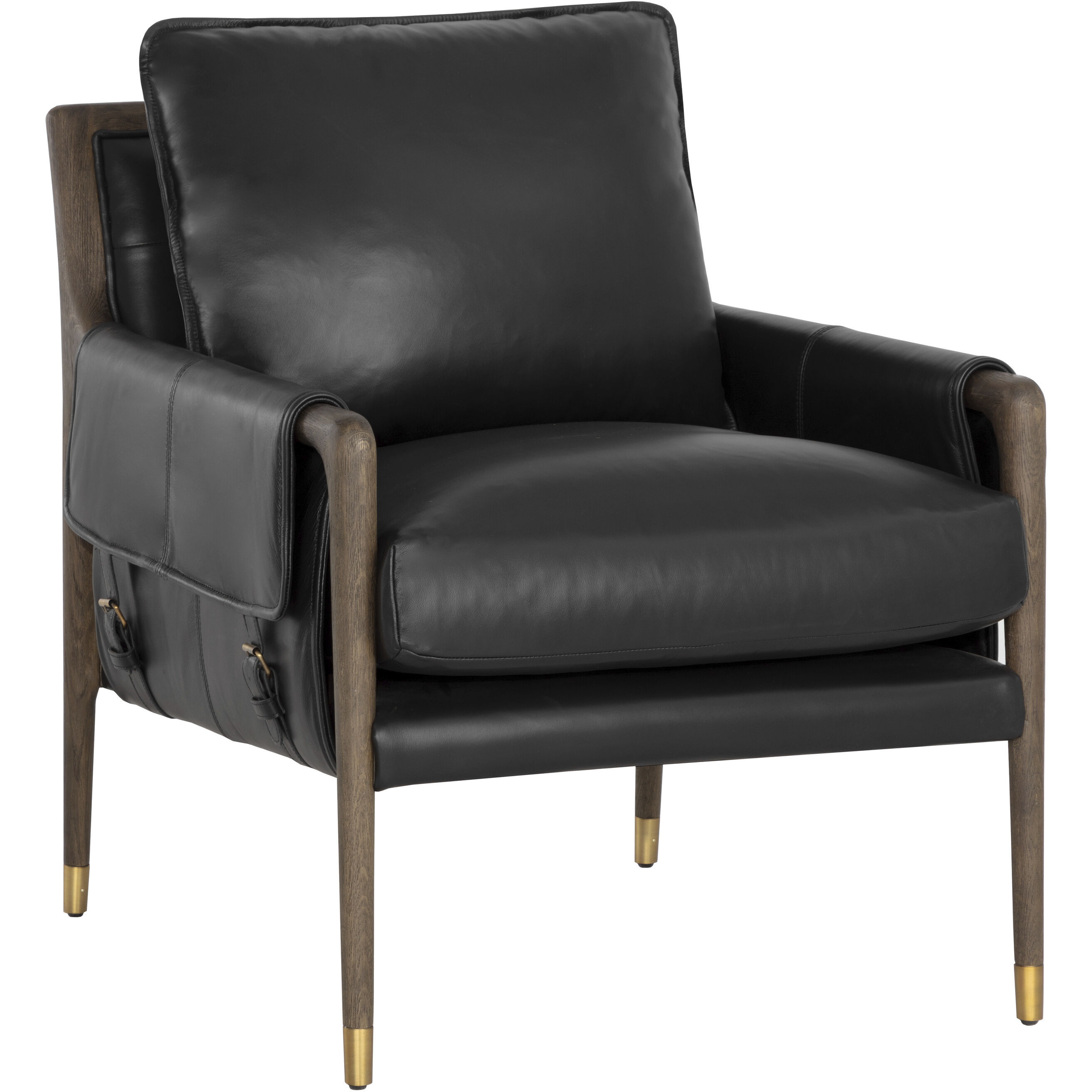 Mauti Distressed Brown / Cortina Black Leather Armchair